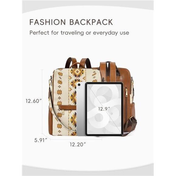 Women's Leather Backpack Purse - Anti-theft Designer Travel Bag - Picture 3 of 7